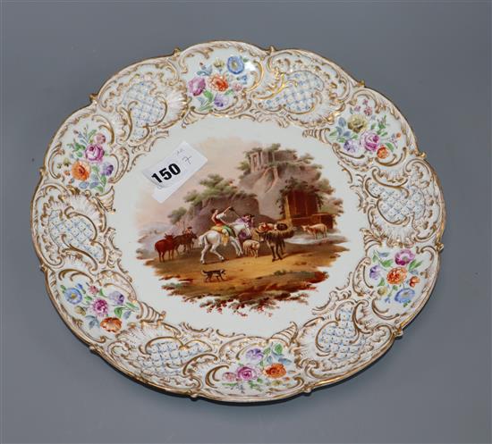 A Meissen outside decorated circular porcelain dish diameter 29cm